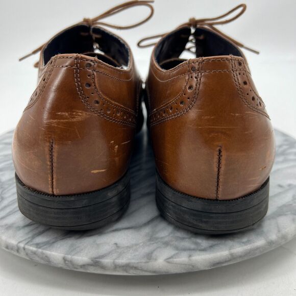 Cole Haan Dress Shoes Mens 13 British Tan Montgomery Wing Oxford Lace Up C20237 - Picture 6 of 12